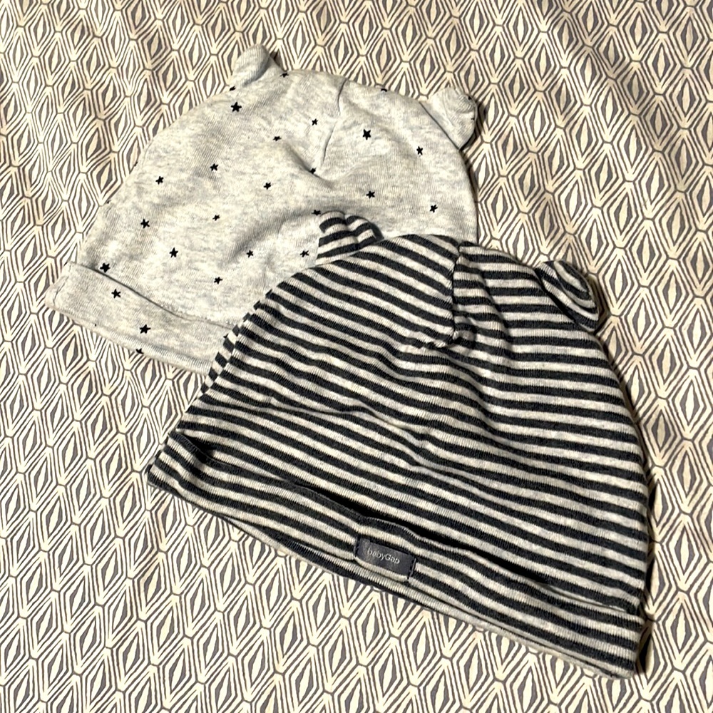 NWOT 2 BABY GAP hats with little ears